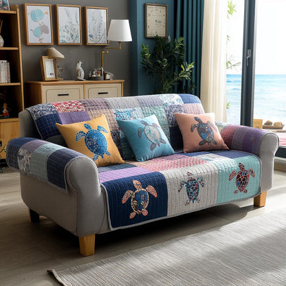 Ocean Turtle Quilted Sofa Cover NCU0DV9243