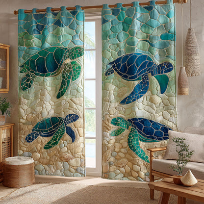 Ocean Turtle Trio Quilted Curtains NCU0TV968