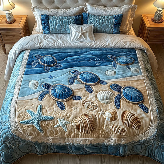 Ocean Turtles 3-Piece Quilted Bedding Set NCU0NT4229
