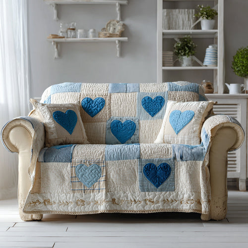 Ocean Valentine Love Quilted Sofa Cover NCU0HH1475