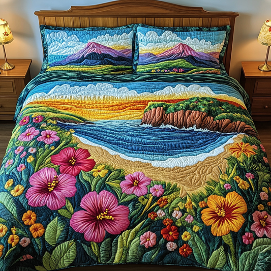 Ocean Vibes 3-Piece Quilted Bedding Set NCU0VL1871