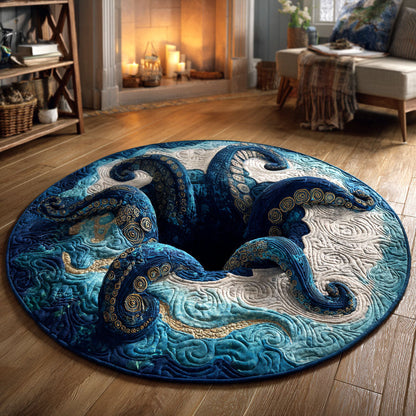 Ocean Vortex Quilted Round Mat NCU0TV398