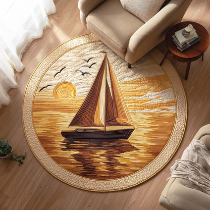 Ocean Voyage Quilted Round Mat NCU0TD273