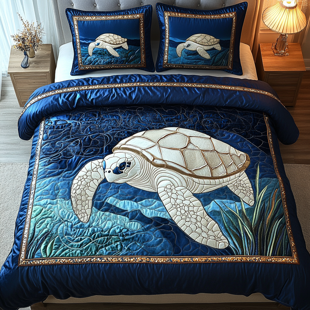 Ocean Voyager 3-Piece Quilted Bedding Set NCU0DK5166
