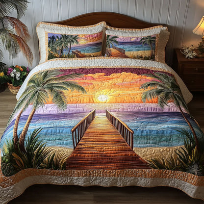 Ocean Walk Serenity 3-Piece Quilted Bedding Set NCU0PT5895