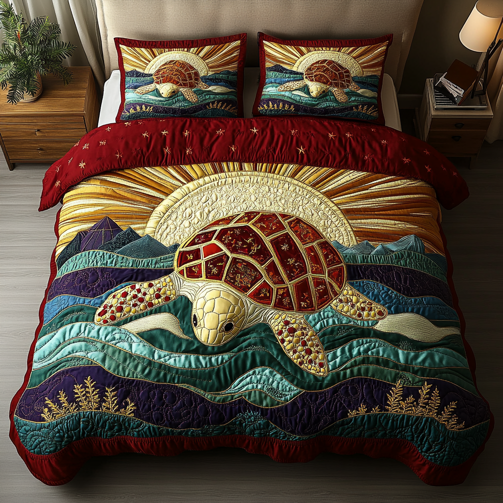 Ocean Wanderer 3-Piece Quilted Bedding Set NCU0DK4021