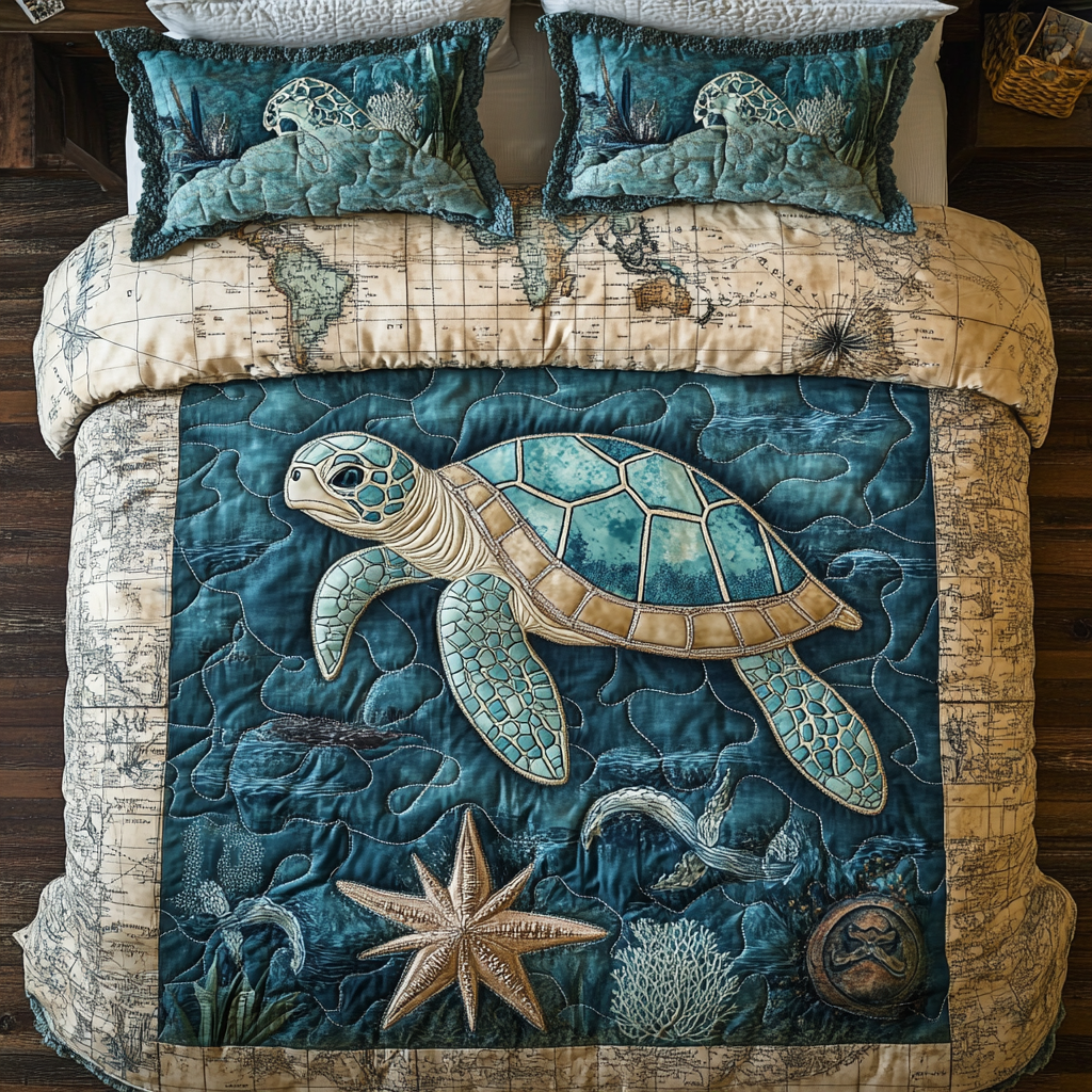 Ocean Wanderer 3-Piece Quilted Bedding Set NCU0DK6777