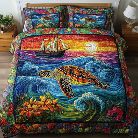 Ocean Wanderer 3-Piece Quilted Bedding Set NCU0NT5271