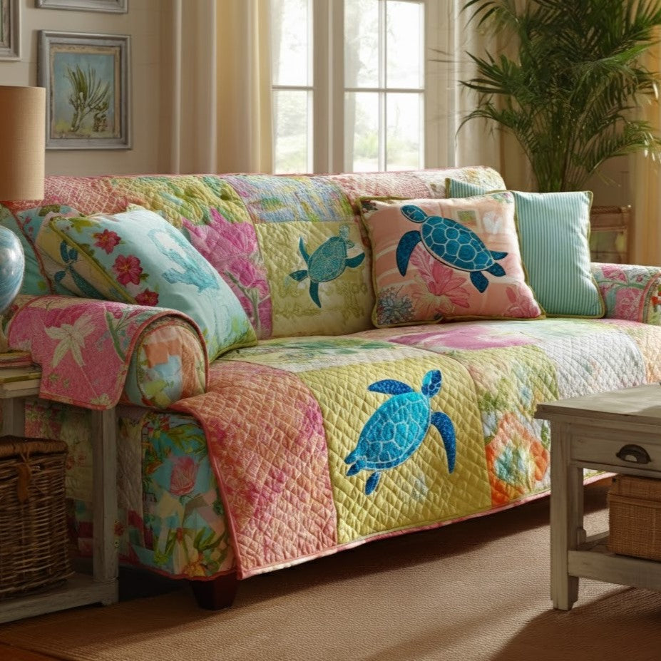 Ocean Wanderer Quilted Sofa Cover NCU0DV9250