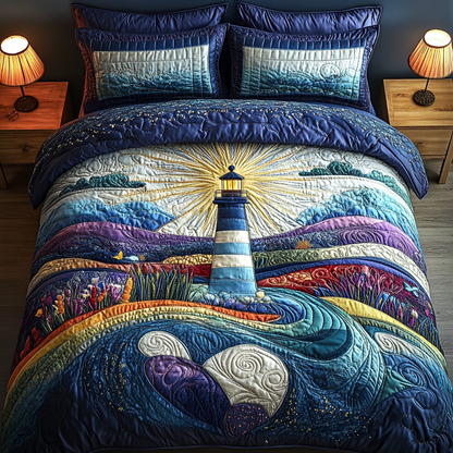 Ocean Watch 3-Piece Quilted Bedding Set NCU0DV4589