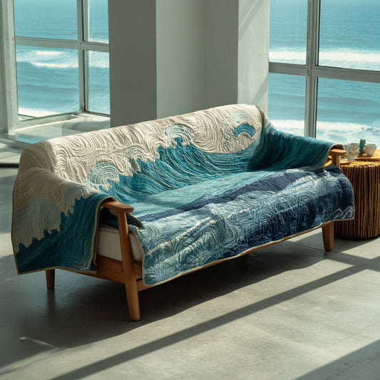 Ocean Wave Quilted Sofa Cover NCU0PT10922