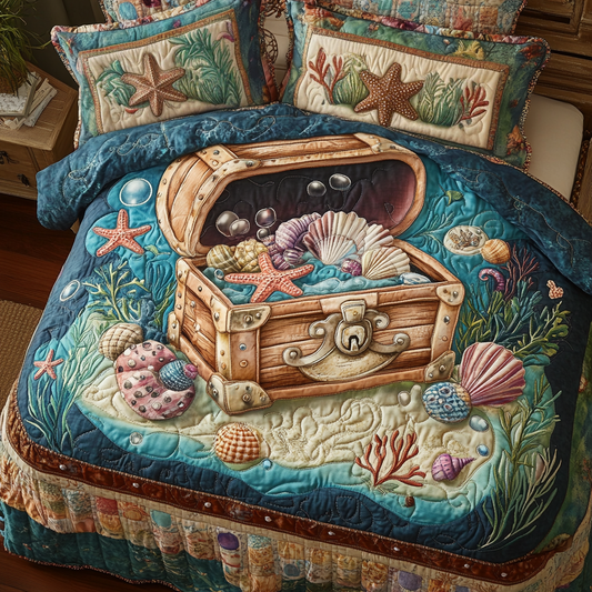 Ocean Waves 3-Piece Quilted Bedding Set NCU0DK7913