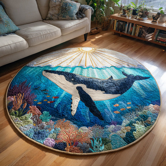 Ocean Whale Quilted Round Mat NCU0HH158