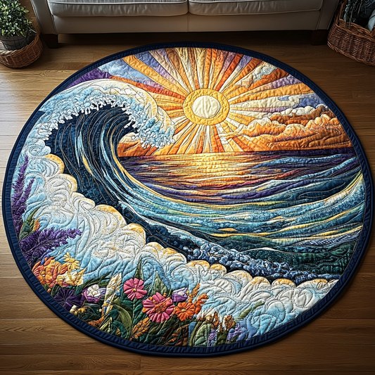 Ocean Whirl Quilted Round Mat NCU0DV5737