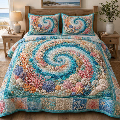 Ocean Whisper 3-Piece Quilted Bedding Set NCU0DV9792