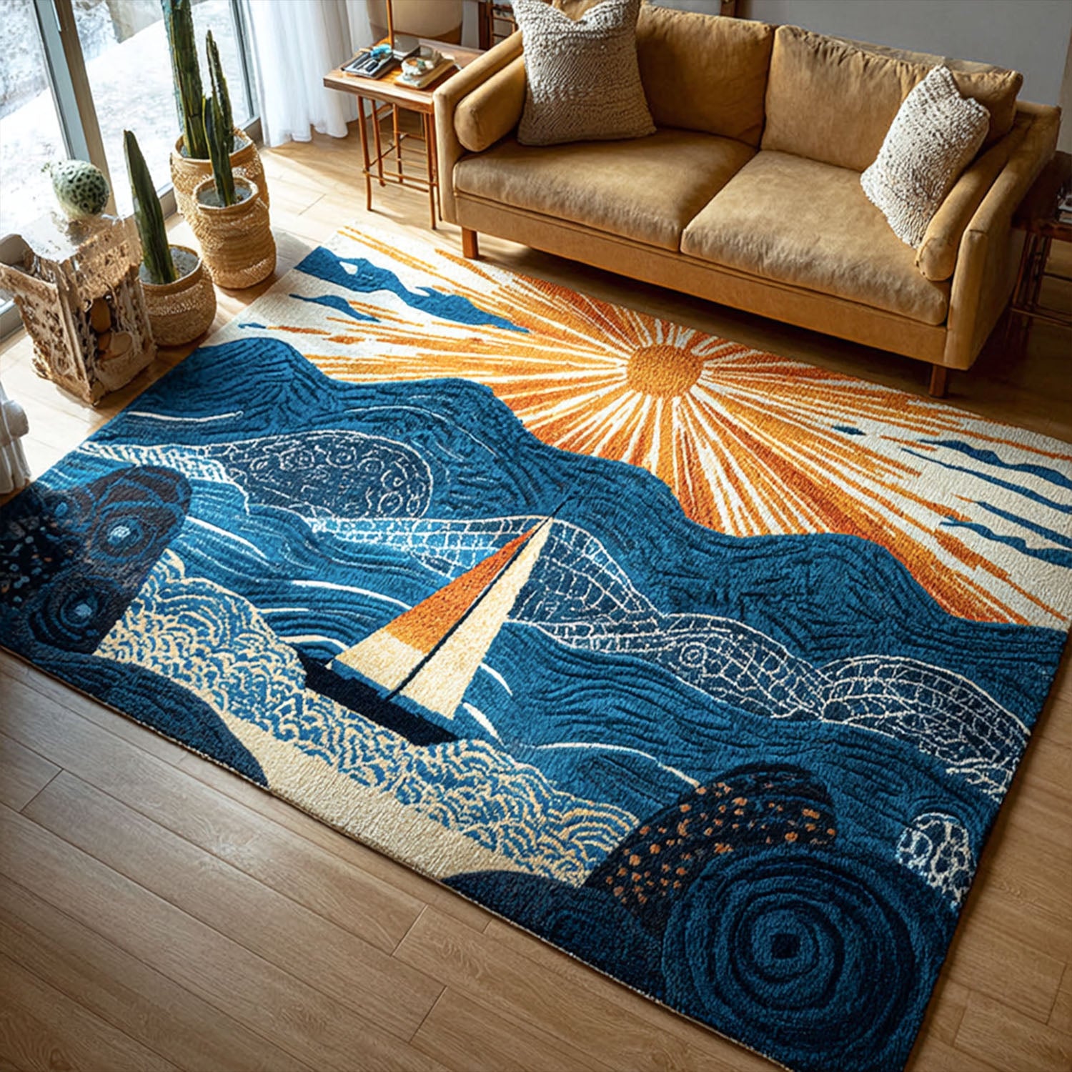 Oceanic Throw Rigs Ocean Whisper Area Rug NCU0PT9204 – Vantique