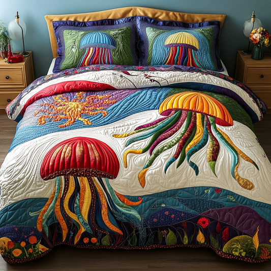 Ocean Whispers 3-Piece Quilted Bedding Set NCU0DK6290