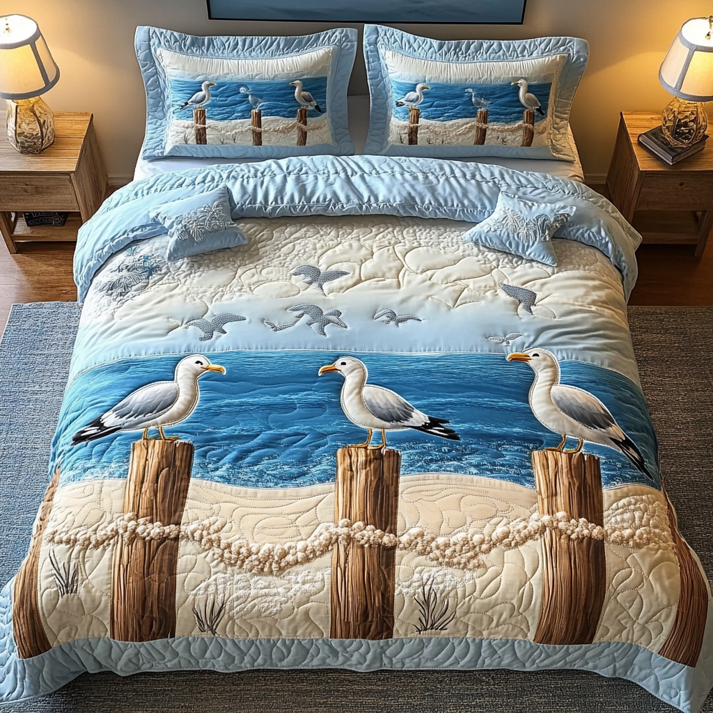Ocean Wings 3-Piece Quilted Bedding Set NCU0DK6807