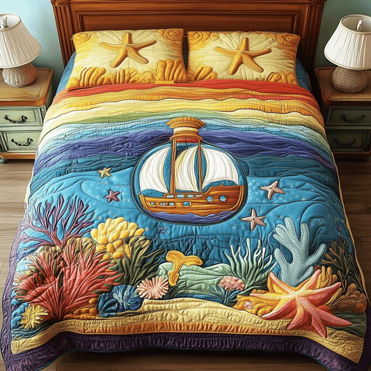 Ocean Wonders Quilted Bedding Set NCU0TH2636