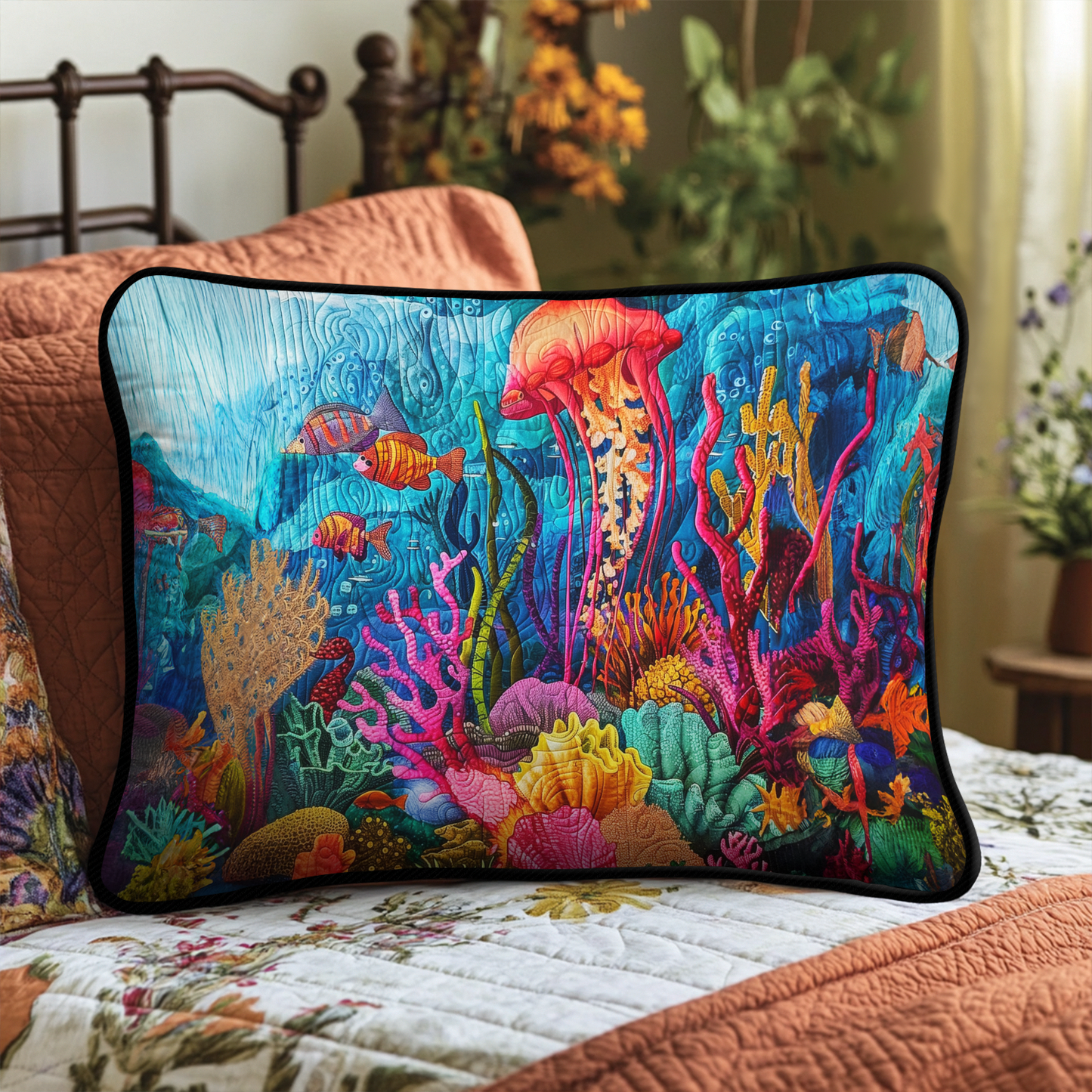 Ocean's Embrace Quilted Bedding Pillow Case NCU0DK4662