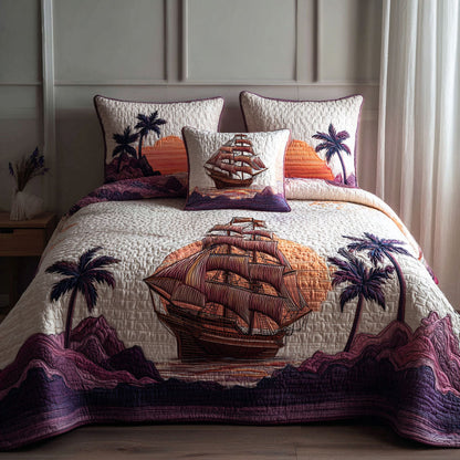 Oceanfront Odyssey 3-Piece Quilted Bedding Set NCU0PT8036