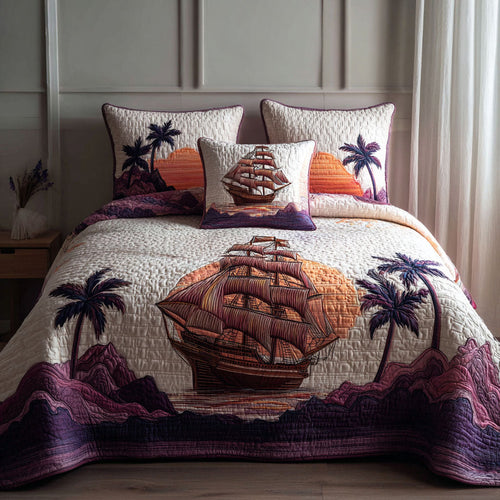 Oceanfront Odyssey 3-Piece Quilted Bedding Set NCU0PT8036