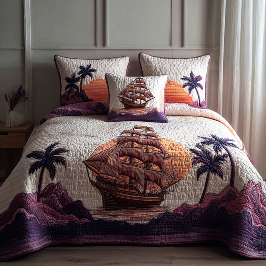 Oceanfront Odyssey 3-Piece Quilted Bedding Set NCU0PT8036