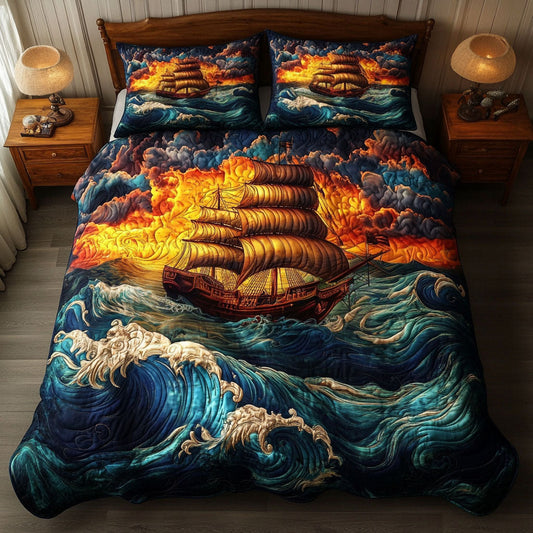 Oceanic Adventure 3-Piece Quilted Bedding Set NCU0NT5610