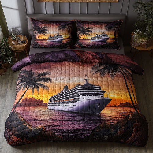 Oceanic Adventure 3-Piece Quilted Bedding Set NCU0PT8037