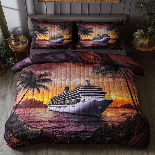 Oceanic Adventure 3-Piece Quilted Bedding Set NCU0PT8037