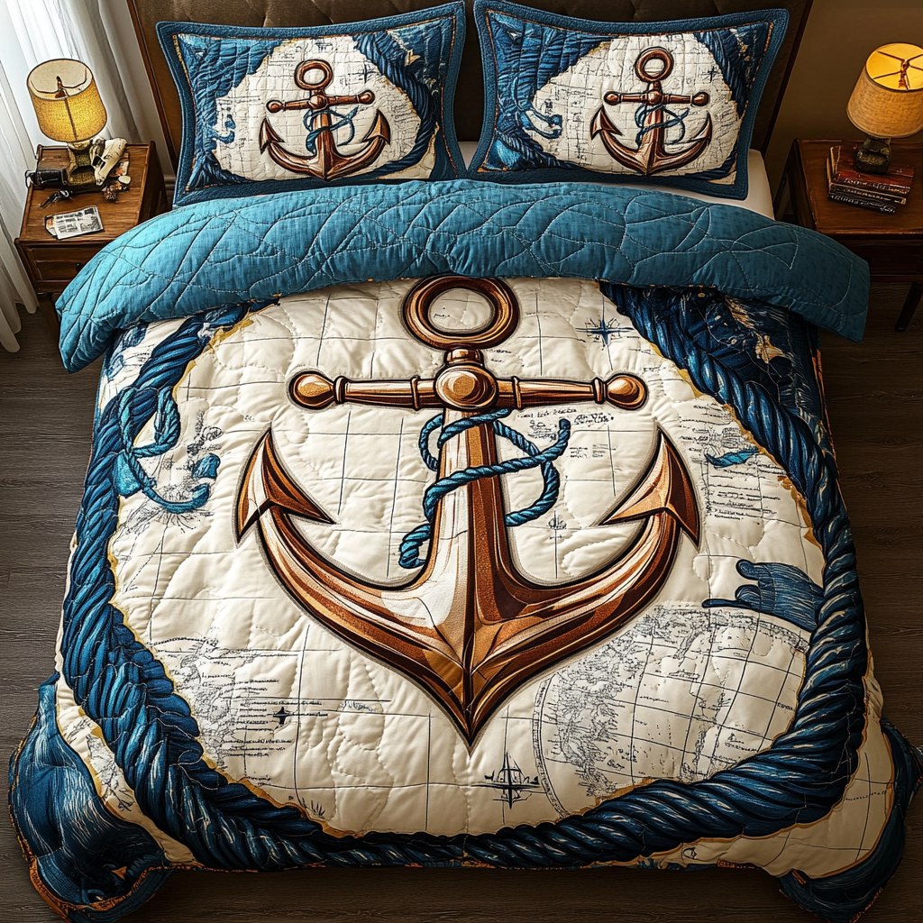 Oceanic Bliss 3-Piece Quilted Bedding Set NCU0VL881