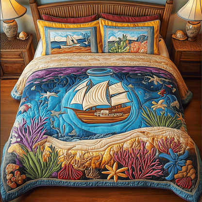 Oceanic Bliss Quilted Bedding Set NCU0TH2635