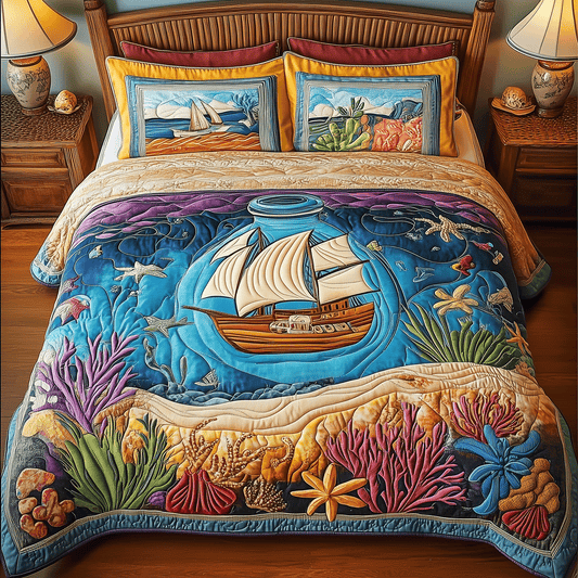 Oceanic Bliss Quilted Bedding Set NCU0TH2635