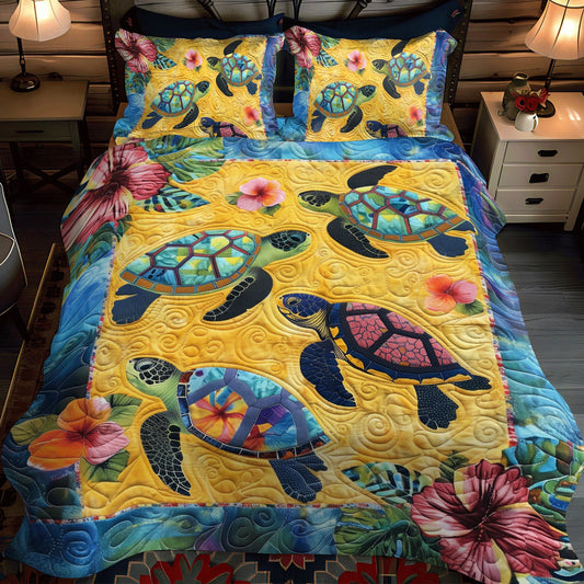 Oceanic Journey 3-Piece Quilted Bedding Set NCU0TL752