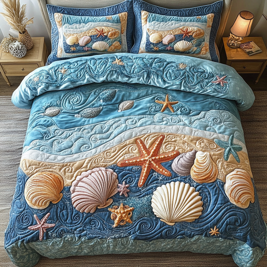 Oceanic Love 3-Piece Quilted Bedding Set NCU0VH3364