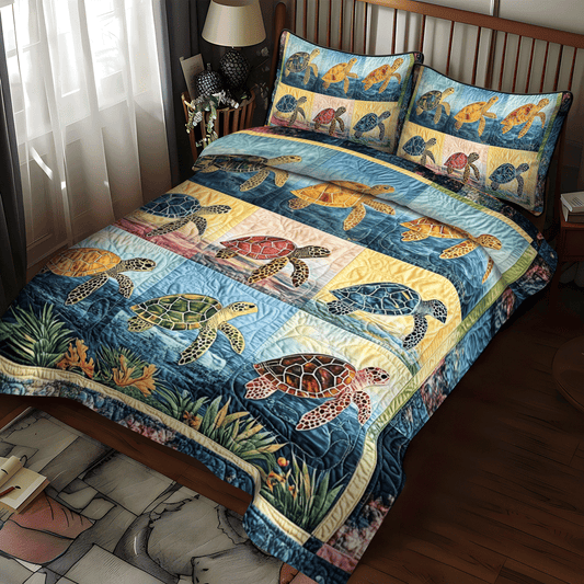 Oceanic Oasis 3-Piece Quilted Bedding Set NCU0TL1476