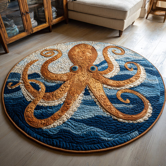 Oceanic Octopus Quilted Round Mat NCU0HH457