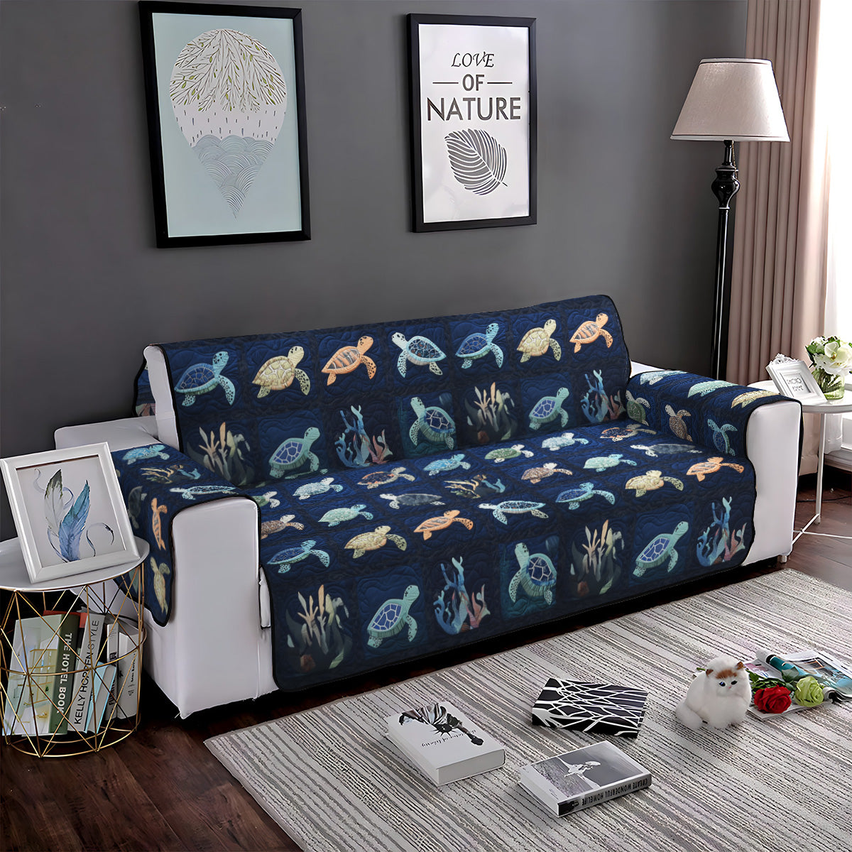 Oceanic Odyssey Quilted Sofa Cover NCU0PT1076