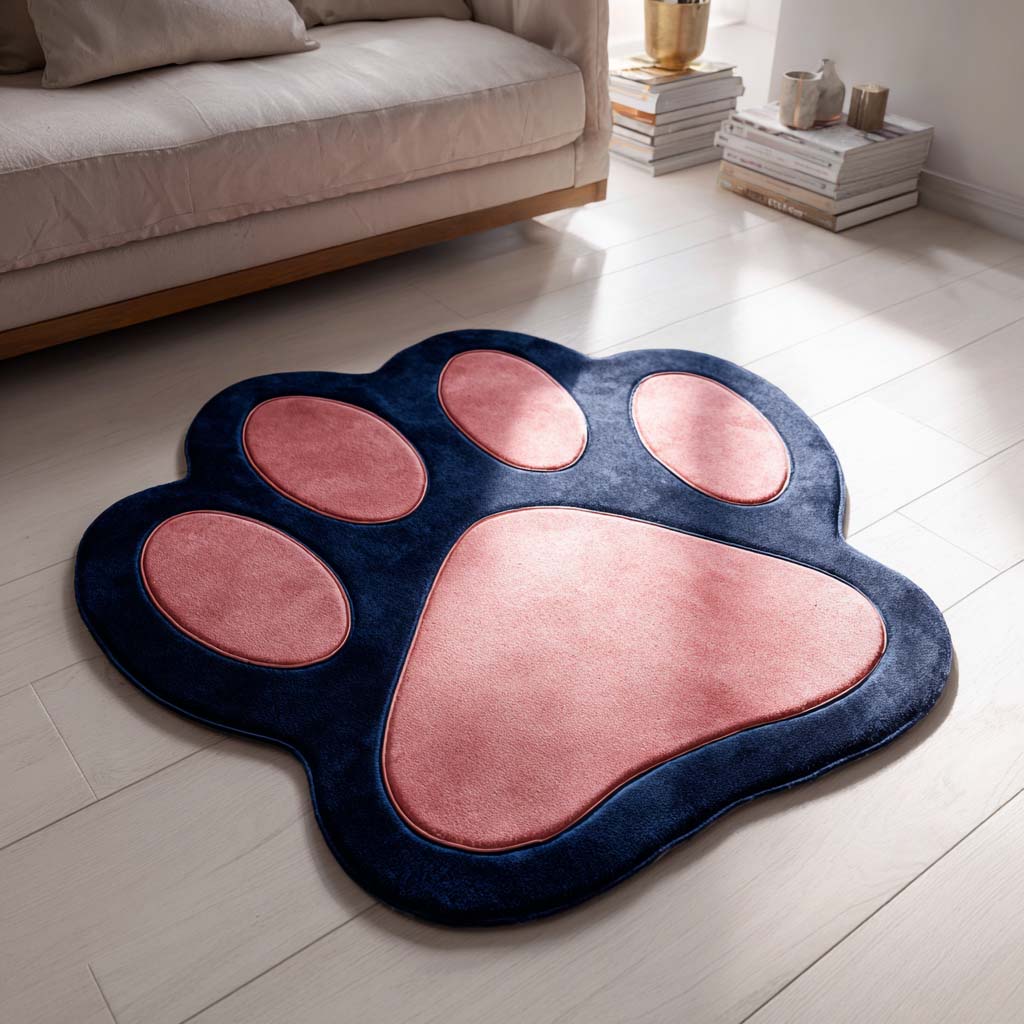 Oceanic Rose Paw Custom Shape Area Rug NCU0HH1961