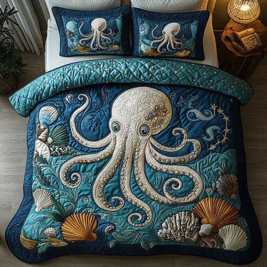 Octopus Secret Quilted Bedding Set NCU0DV5170