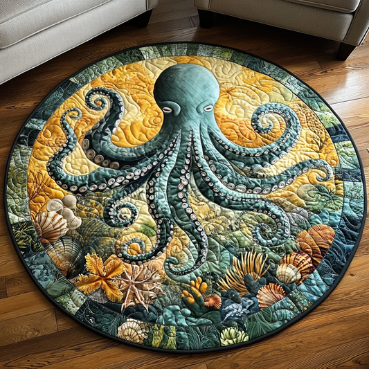 Octopus Bloom Quilted Round Mat NCU0DV5246