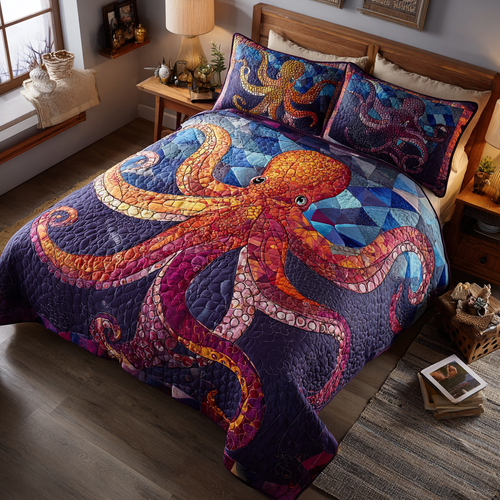 Octopus Charm 3-Piece Quilted Bedding Set NCU0DK8391