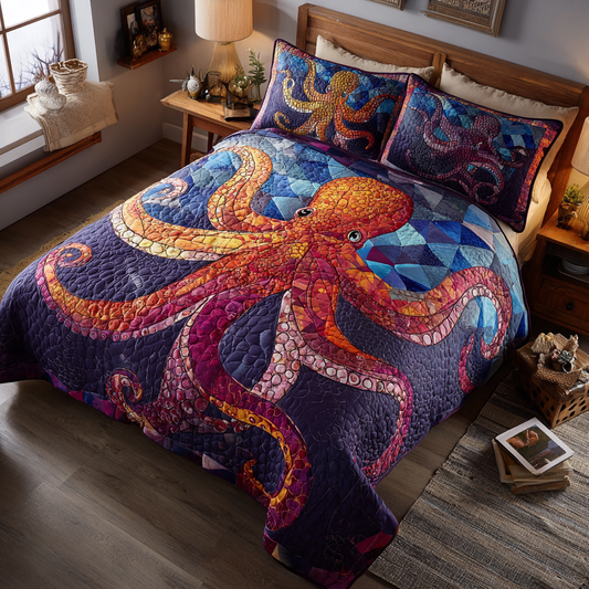 Octopus Charm 3-Piece Quilted Bedding Set NCU0DK8391