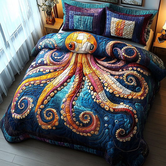 Octopus Charm 3-Piece Quilted Bedding Set NCU0DV3356