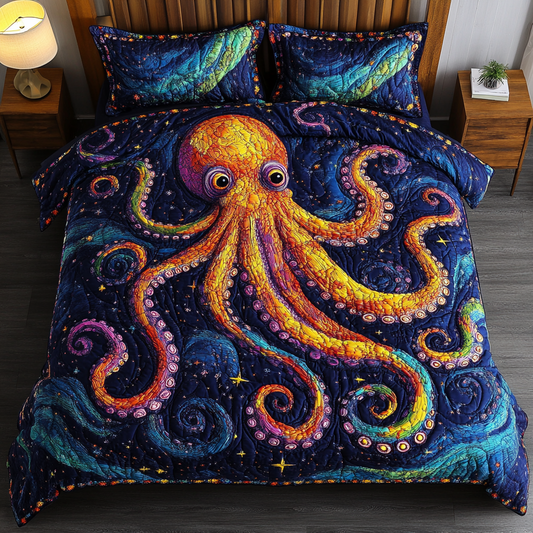 Octopus Dream 3-Piece Quilted Bedding Set NCU0DK8389