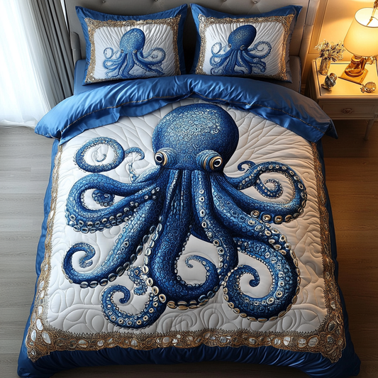 Octopus Dreams 3-Piece Quilted Bedding Set NCU0DV3763