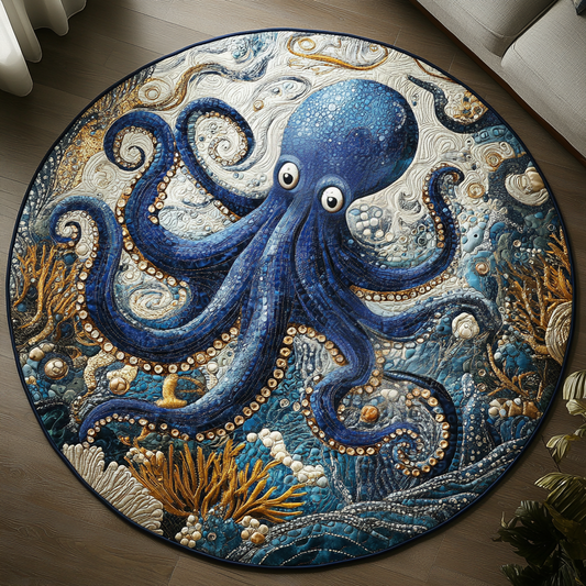 Octopus Embrace Quilted Round Mat NCU0DV5242