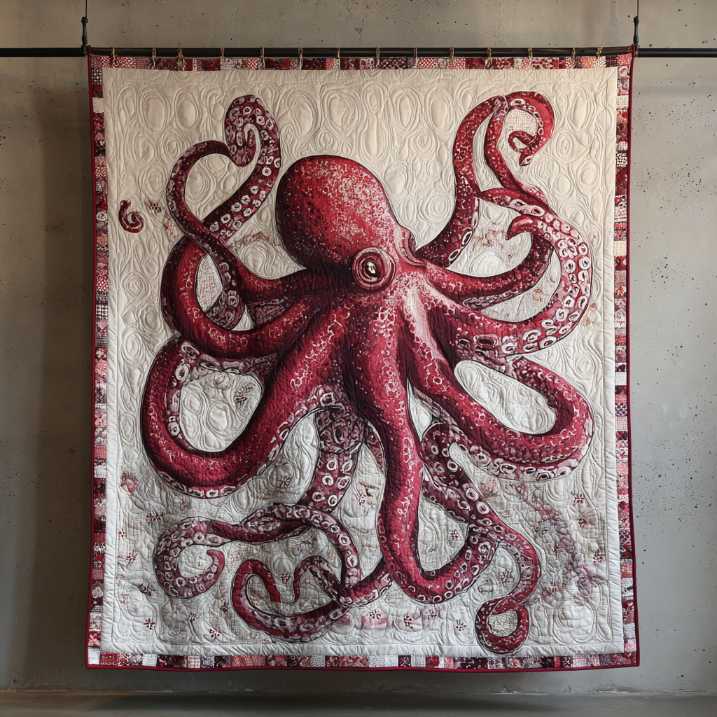 Octopus Escape Quilted Blanket NCU0DK8587