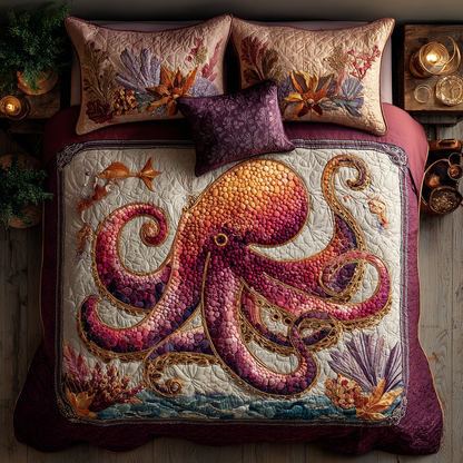 Octopus Vibe 3-Piece Quilted Bedding Set NCU0DK8393