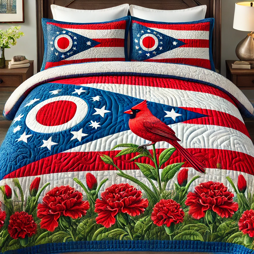 Ohio Bloom 3-Piece Quilted Bedding Set NCU0DV5033